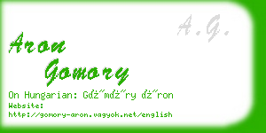 aron gomory business card